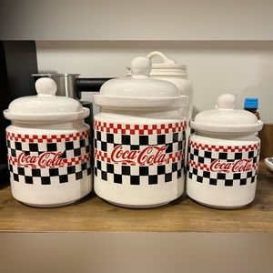 1997 Gibson Coca Cola Canisters - Set of 3